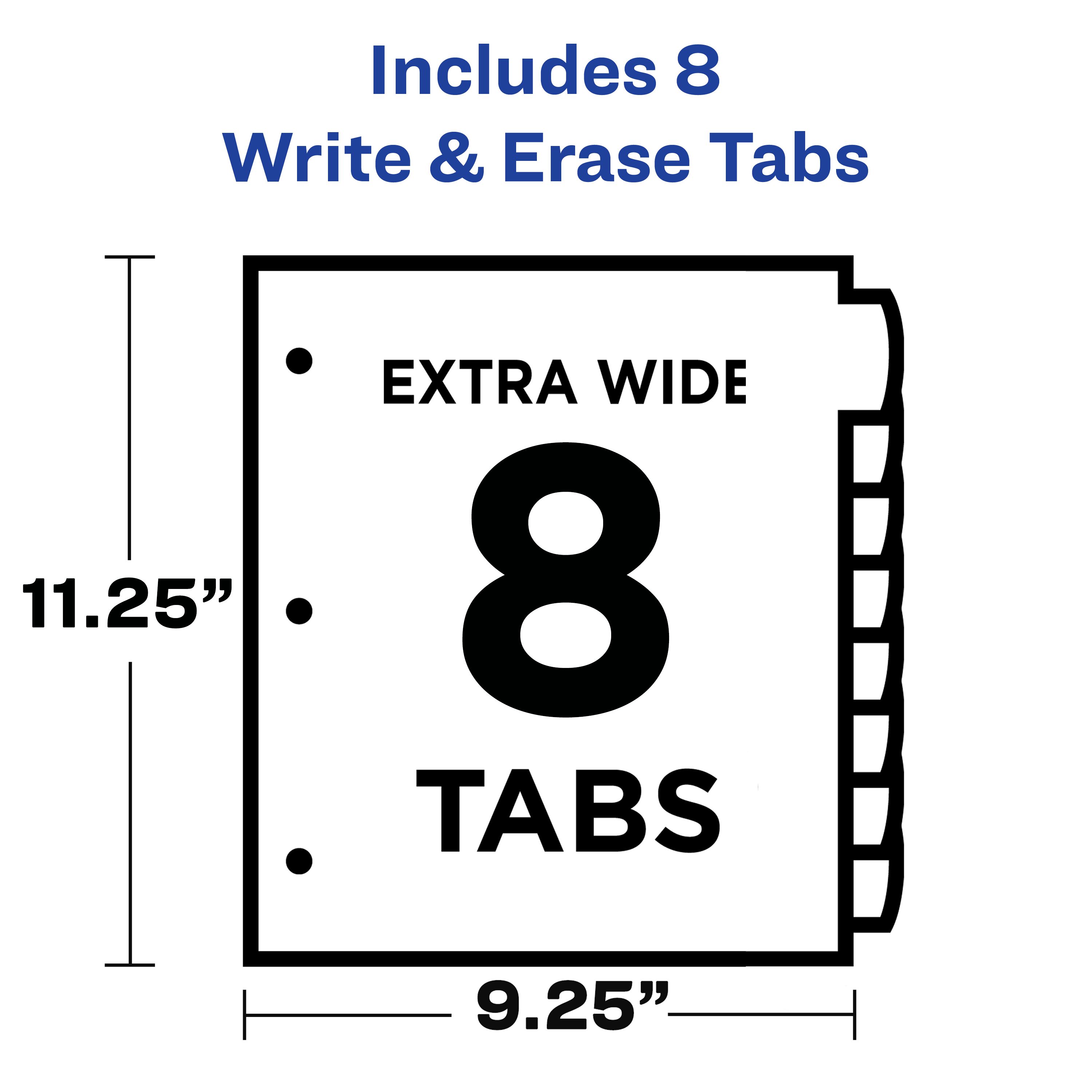 AveryÂ® Write & Erase Pocket Plastic Dividers, 8-Tab Set